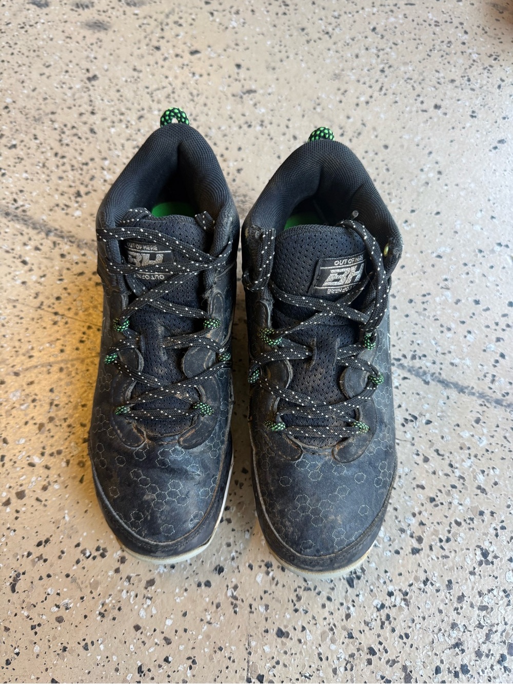 Under Armour Black cleats with Green Accents - Kids